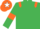 Silk - Emerald green, orange epaulets and armlets, orange cap, white star