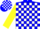 Silk - Blue, white blocks, yellow sleeves