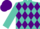 Silk - Turquoise and purple diamonds, purple cap