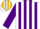 Silk - White, gold and purple 'v', gold and purple stripes on sleeves