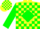 Silk - Yellow, green diamond &amp; 's', green blocks on slvs