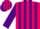 Silk - Hot pink, purple stripes, purple sleeves