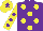 Silk - Purple, yellow spots, yellow sleeves, purple spots, yellow cap, purple star