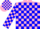 Silk - Pink, blue blocks, black circled fleu-de-lis