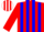 Silk - Red, white and blue stripes, white stripe on red sleeves