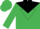 Silk - emerald green, BLACK yoke and inverted triangle