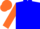 Silk - Blue, orange rising sun, sleeves and cap