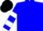 Silk - Midnight blue, white emblem, sky blue sleeves, white hoop