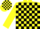 Silk - Yellow, black 'gs' on black and yellow blocks, black blocks on yellow sleeves