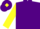 Silk - Purple, yellow diamond framed 'ly', purple diamond stripe on yellow sleeves