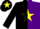 Silk - Black and purple vertical halves, yellow 'w', yellow star stripe on black sleeves
