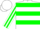 Silk - White, green hoops, green stripe on sleeves