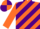 Silk - Orange and purple diagonal stripes, orange sleeves, orange and purple quartered cap