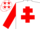 Silk - White, red cross of lorraine, sleeves and stars on cap