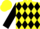 Silk - Yellow, black diamonds on half, yellow and black opposing sleeves