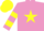 Silk - mauve, yellow star, hooped sleeves, purple star on yellow cap