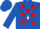 Silk - Royal blue, red stars on white inverted chevron