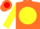 Silk - Orange, red 'a' on yellow ball, red stripe on yellow sleeves