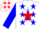 Silk - White, white 'f' on red star, red stars on right sleeve, blue stars on left sleeve