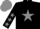 Silk - Black, grey star, grey stars on sleeves, grey cap