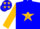 Silk - Blue, blue 'w' in gold star, blue stars on gold sleeves