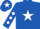 Silk - Royal blue, white star, diamonds on sleeves, royal blue cap, white star