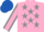 Silk - PINK, grey stars, pink sleeves, grey seams, royal blue cap