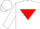 Silk - White, red inverted triangle, white cap