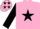 Silk - pink, black star, black sleeves, Pink cap, black stars