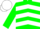 Silk - green, white inverted chevrons, white cap