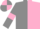 Silk - Grey, pink diagonal halves, pink armlets, pink and grey quartered cap