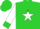 Silk - Lime, lime flying 'v' on white star, lime stars and cuffs on white sleeves