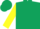 Silk - Hunter green with yellow 'fe', yellow sleeves