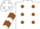 Silk - White, brown dots, brown chevrons on sleeves