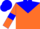 Silk - Orange, blue yoke, blue armlets on sleeves, blue cap