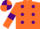 Silk - Orange, purple spots and armlets, quartered cap