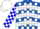 Silk - Royal blue, white chevrons, white blocks on sleeves, blue and white blocks on cap