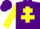 Silk - PURPLE, yellow cross of lorraine, yellow sleeves, purple cap