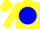 Silk - Yellow body, blue disc, yellow arms, yellow cap, blue hooped