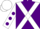 Silk - Purple, white cross sashes, white sleeves, purple dots, purple and white cap