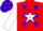 Silk - Red and blue, red 'e' in white star frame, red and blue stars on white sleeves