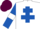 Silk - White, royal blue cross of lorraine, royal blue sleeves, white armlets, maroon cap