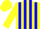 Silk - yellow, blue stripes, yellow sleeves and cap