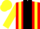 Silk - red, yellow braces, black stripe, yellow sleeves and cap