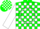 Silk - Green, white 's' in circle frame, white blocks on sleeves