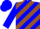 Silk - Blue & brown diagonal stripes