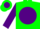 Silk - Green, purple ball and cartoon emblem, purple ball on sleeves