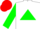 Silk - White, red 't' on green triangle, green sleeves, red cap