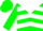 Silk - Green, white 'sf'; yoke, white chevrons on green sleeves, green cap