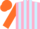 Silk - Pink and Light Blue stripes, Orange sleeves and cap